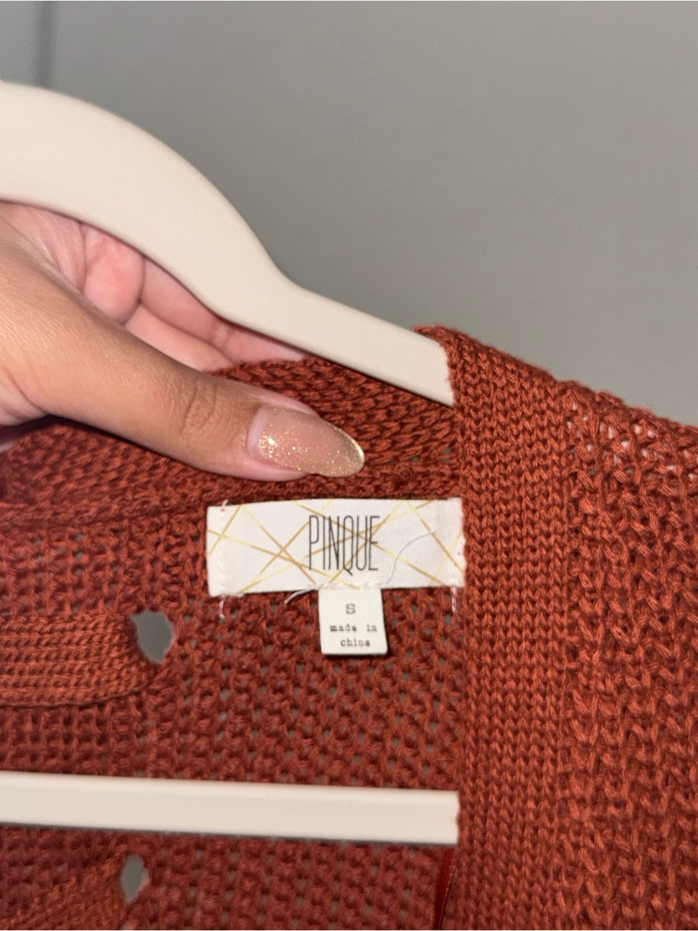 Rust Ribbed Button-Front Knit Dress - Picture 4 of 4